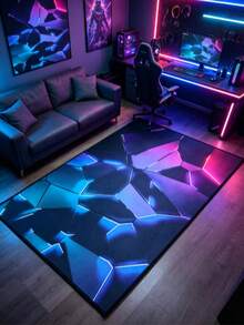 几何视觉错觉地毯，适用于家庭、客厅、卧室、沙发、咖啡桌、游戏室装饰、装饰地毯、可洗地毯 - 彩色 - 查看 4