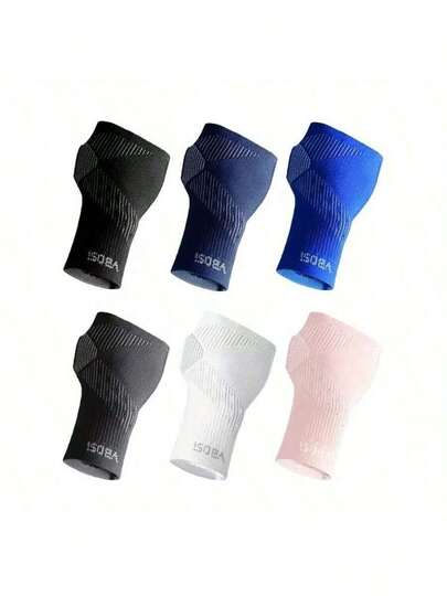 1 Pair, VBOSI 3D Knitted Compression Elastic Breathable Wrist Band With Palm | Ideal For Weightlifting, Badminton, And Daily Activities | Elastic Wrist Support | Breathable Polyester Fabric | Hand Wash Only