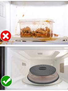 1pc Microwave Splash Guard, Expandable Food Heating Splash Cover, Foldable Drain Basket, Refrigerator Fresh Keeping Cover, Microwave Splash Guard With Draining And Covering Functions, Dishwasher , Kitchen Accessory, Organizing And Storage, Essential Kitchen Household Item - Multicolor - View 4
