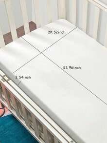1件婴儿全包式高弹力床笠，儿童床垫罩，防尘床罩，不含床垫 - 白色 - 查看 7