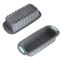 Molde de horno de silicona con forma de girasol, molde rectangular, redondo y cuadrado para pasteles, bandeja de horno resistente a altas temperaturas, herramienta de hornear - Gris - Ver 7