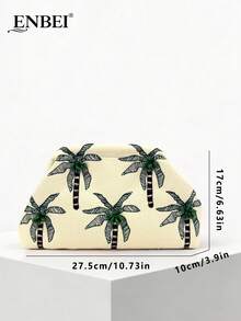 Ví cầm tay ENBEI họa tiết cây cọ mùa hè - Túi xách nữ thời trang mới. Phong cách, thanh lịch, tối giản, cá tính, đa năng, cổ điển. Thích hợp cho các hoạt động thường ngày, kỳ nghỉ, tiệc tùng, đám cưới, hẹn hò, mua sắm và các dịp khác. Món quà hoàn hảo cho đám cưới, ngày lễ hoặc Giáng sinh. - Nhiều màu - Xem 9