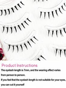 Asiteo 5对透明超薄自然妆效动漫风尖刺夸张DIY角色扮演下睫毛，可重复使用条状假睫毛，睫毛，假睫毛，假睫毛 - 尖尾漫畫款 - 查看 7