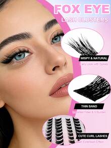 72 pièces de faux cils en vison à effet C-Curl auto-adhésifs, extension de cils DIY, sans colle ni démaquillant nécessaire, faux cils individuels réutilisables, sans résidu collant, facile à appliquer à la maison - Noir - Voir 6