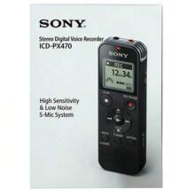 Sony 錄音筆，4GB 黑色，智慧降噪，寬廣立體聲錄音，S-Mic高靈敏麥克風，支援PCM線性錄音，便攜式學習商務採訪，專業大直徑揚聲器 - 查看 4