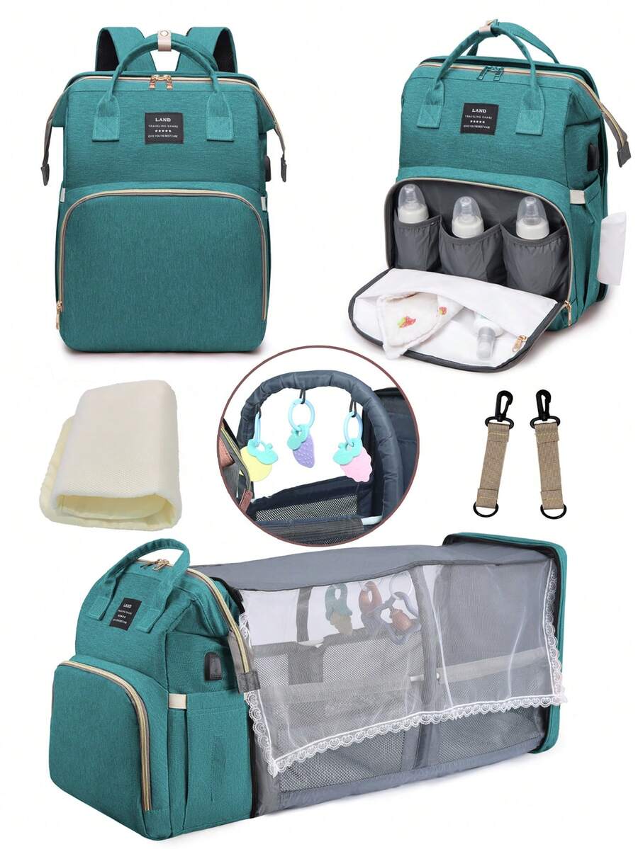 Túi đựng tã có lót thay tã, túi đựng tã du lịch đa năng, chống thấm nước, dung tích lớn, túi đựng tã cho bé, đồ dùng cho bé, túi đựng tã cho bé gái, quà tặng lễ rửa tội cho bé, quà tặng thiết yếu cho trẻ sơ sinh. - màu xanh lá - Xem 1