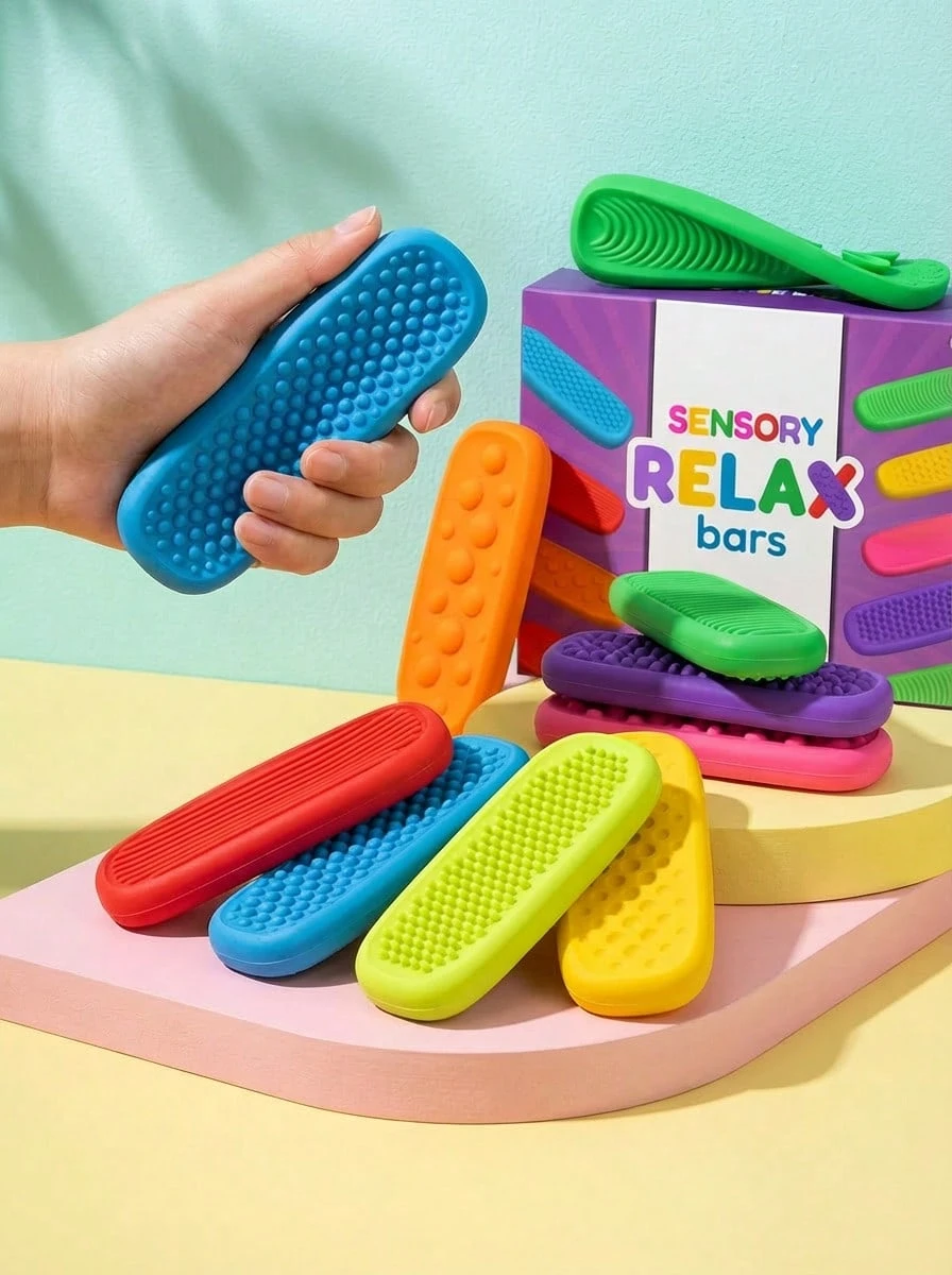4Pcs/8Pcs/16Pcs Fidget Toys - Silicone Sensory Stones For Anxiety Relief, Upgraded Textured Sensory Stones With Suction Cup Base, Silicone Textured Stress Relief Toy, Vibrant Colored Cool Toys (Random Shape, Color, And Packaging Details)