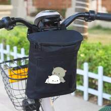 1pc Black Electric Bike Front Handlebar Bag, Large Capacity 3D Storage Pouch, Motorcycle Hanging Bag - Multicolor - View 4