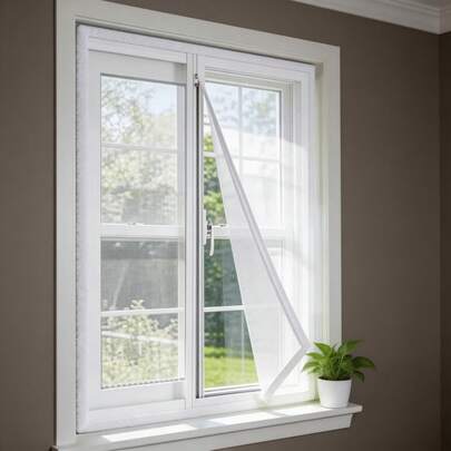 Màn chống muỗi có khóa kéo cho cửa sổ, rèm trắng, màn sợi thủy tinh vô hình chống muỗi và ruồi, tạo môi trường tốt cho nhà và văn phòng.