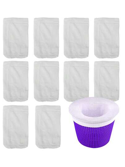 10/20/30/40pcs Swimming Pool Filter Socks, Debris Skimmer Nets, Pool Cleaning Tools & Accessories