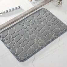 Pebble Pattern Plush Coral Fleece Bath Mat - Non-Slip, Machine Washable, Soft Nylon Material, Beige Textured Surface For Enhanced Traction And Comfort In Bathroom Or Shower | Pebble Pattern Carpet | Comfortable Bathroom Mat, Plush Bathroom Rug | Textured Bath Mat | Soft Coral Fleece, Bathroom Mat - contracted design - View 10