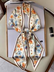 1条女士时尚马车印花真丝围巾/头巾，是提升整体造型的理想之选。 - 彩色 - 查看 1