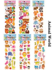 100+ Styles Shipped Randomly, 6 Cartoon Bubble Stickers, Children's Daily Decorative Stickers, Waterproof Creative Graffiti Stickers, Puzzle Sticker Toys, Children's Gifts - Multicolor - View 5