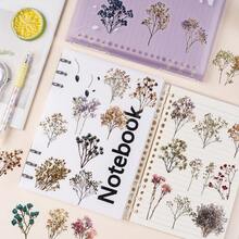 50pcs Vintage Dried Flower Transparent PET Creative Graffiti Stickers, Suitable For Luggage, Water Bottles, Skateboards, Etc. - 1 Set - View 7