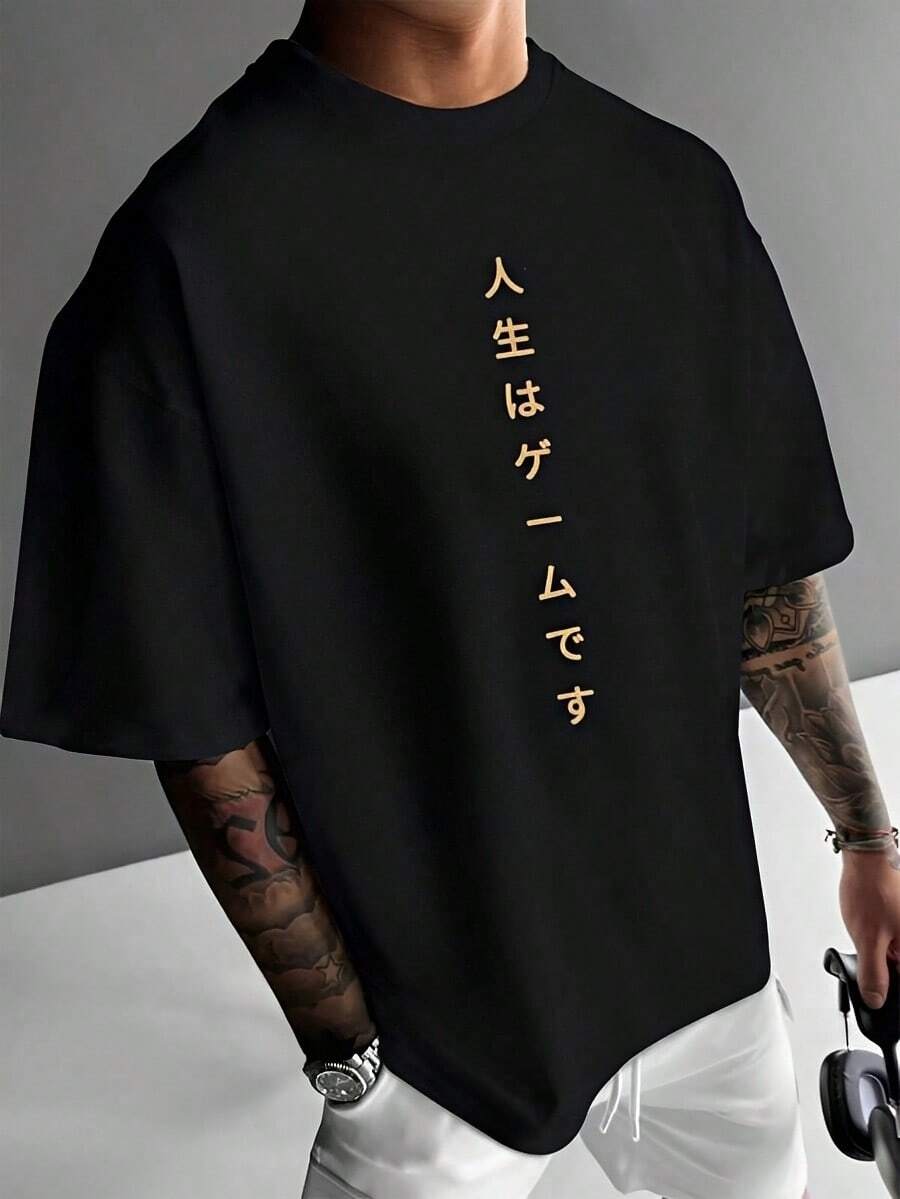 100% Cotton Patterned Printed T-Shirt,Men's Ace Of Spades Graphic T-Shirt Streetwear Casual Short Sleeve Tee,Lightweight And Breathable Casual Wear, Simple And Versatile Style, Soft And Comfortable,Men's Gift Shirt - 黑色 - 查看 1