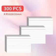 100 Sheets White Index Cards 125x75mm, Blank Review Cards For Study, Notes, Memory And Office Recording - A - View 7