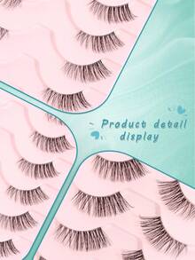Bộ 14 cặp mi giả trong suốt, đuôi mi dài, tạo vẻ tự nhiên, phù hợp cho các bữa tiệc và câu lạc bộ, kiểu mi mắt mèo. - màu đen - Xem 7