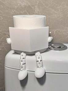 SGIAWETA-Cute Toilet Paper Holder, Designed As Book And Coffee - Made Of Durable Plastic, Freestanding Design, Suitable Bathroom, Can Hold Standard Size Toilet Paper Rolls, A Fun Decorative Accessory And Bathroom Decor, Lively Design, Sturdy Structure. -Birthdaygift - Multicolor - View 2