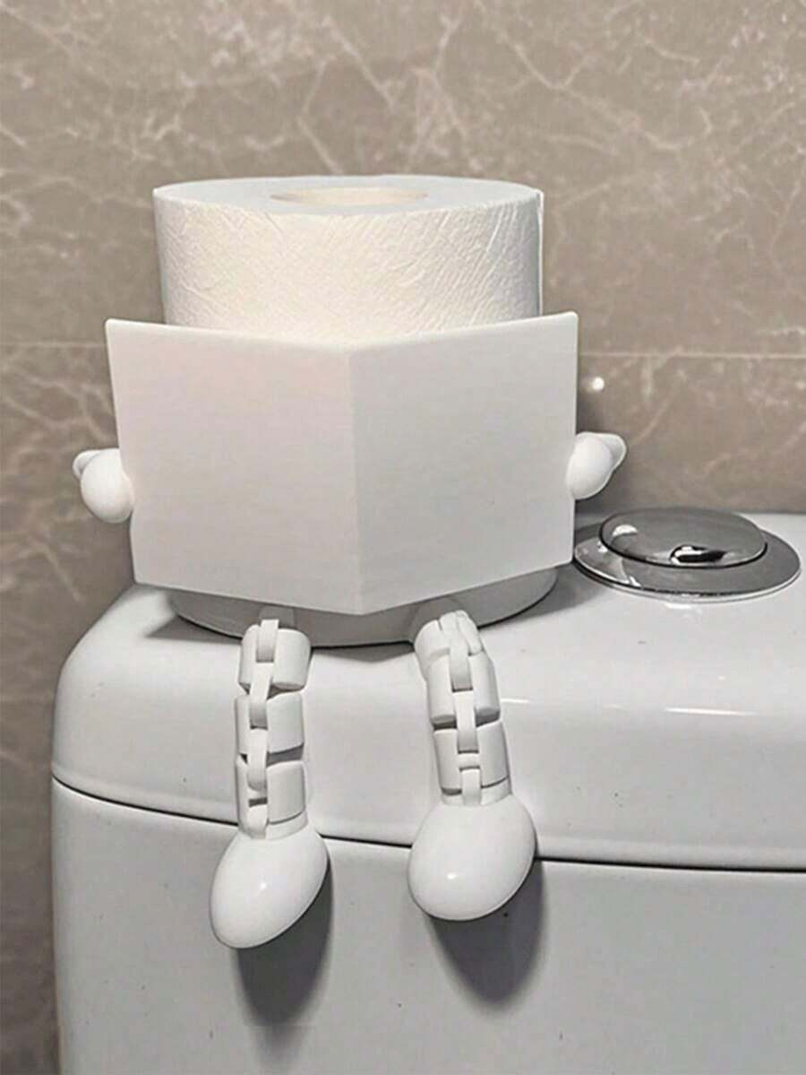 SGIAWETA-Cute Toilet Paper Holder, Designed As Book And Coffee - Made Of Durable Plastic, Freestanding Design, Suitable Bathroom, Can Hold Standard Size Toilet Paper Rolls, A Fun Decorative Accessory And Bathroom Decor, Lively Design, Sturdy Structure. -Birthdaygift