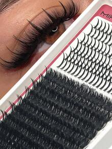 4 In 1 Lash Clusters 304Pcs 100D+80D+60D 19mm Long Lash Spikes Eyelash Clusters Volume Individual Lashes DIY Spiky Lash Extension Manga Cluster Eyelash Extensions,Eyelash Clusters, Individual Eyelashes, Lashes, Fake Lashes,DIY Eyelash Extension At Home - 黑色 - 查看 6