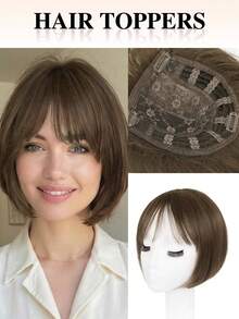 nimoki 360° Seamless Bangs Hair Topper, Elegant Synthetic Hair Piece, Lightweight & Fluffy, Adds Volume, Suitable For Daily Use By Men & Women, Halloween - Multicolor - View 15