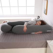 Oreiller de grossesse pour le sommeil Soutien du dos, du ventre, des hanches, des jambes, oreiller de grossesse pour tout le corps pour femmes enceintes, oreiller pour femmes et dormeurs latéraux - Gris foncé - Voir 8