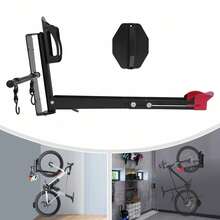 Kangten Rotatable Bike Hanger, Wall Mount Carbon Steel Bike Rack, Swivel Bike Rack BANLICALI 180° Swivel Bike Hanger, Wall Mount Bike Rack With 77 Lbs Load Capacity, 17.72-22.05 Inch Length Extendable, Heavy Bike Wall Hanger For Garage, Black+Red, Easy To Load And Unload - Black+Red - View 11