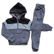 Children's Plush Set For Boys, Intense Cold Weather, Lined With Warm Fur, Winter Launch, Promotion 167 - Grey - View 3