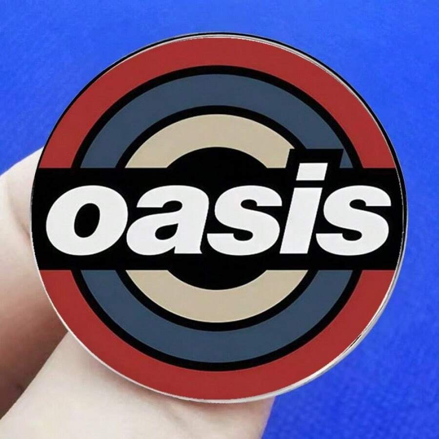 1pc Oasis Rock Band Enamel Pin, Classic Britpop Music Lapel Pin Brooch Badge For Denim Jacket & Backpack - A - View 1