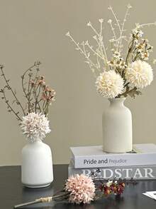 1pc Artificial Chrysanthemum Flower Bouquet - Designed With Dried Flowers - Suitable For Office, Vase, Home, Desktop Decor, Engagement And Wedding Decoration - White 1 - View 6