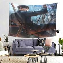 Love And Deepspace Caleb Wallpaper Theme Tapestry - Pattern, White Suitable For Home, Office, Party - Easy To Hang Non-Electric Decoration - 1PC - 查看 5