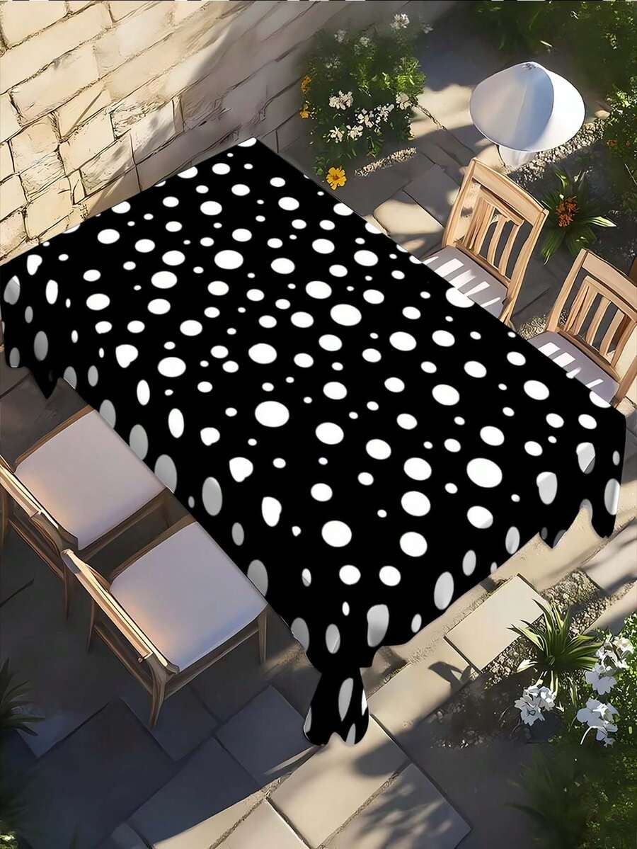 1pc Rectangular & Round Polyester Outdoor Tablecloth, Abstract Vintage Pattern, Farmhouse Style, Decor Tablecloth For Home, Kitchen, Dining, Party, Holiday, Gift, Indoor & Outdoor, All Seasons