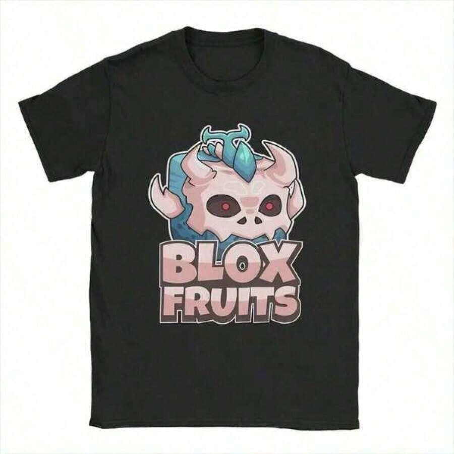 Cartoon Anime Game Robloxs-Shirt Kids Size 140 Vintage T Shirts Patterned Men's Pure Cotton T-Shirt, 180 Grams, Casual Everyday Wear, Short Sleeves, Crew Neck. - màu đen - Xem 1