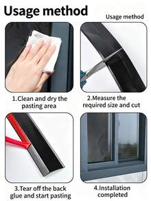 1 pieza Tira deflectora de lluvia para ventanas, protector de agua para ventanas, barrera de agua para ventanas de balcón, accesorio a prueba de agua y viento para ventanas corredizas (anti-salpicaduras de lluvia) - Multicolor - Ver 5