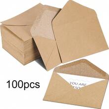 200 chiếc/100 chiếc phong bì đựng thiệp quà tặng nhỏ màu nâu, phong bì Kraft, thích hợp cho thiệp quà tặng nhỏ, thiệp mời, ghi chú kinh doanh, thiệp chúc mừng nhỏ xíu, kích thước 4 x 2,76 inch. - 10*7cm - Xem 7