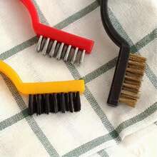 Bộ 3 bàn chải vệ sinh bếp bằng thép không gỉ - Bàn chải lông bằng thép không gỉ/nylon/đồng thau dùng để làm sạch các bộ phận và không gian nhỏ. - Nhiều màu - Xem 11