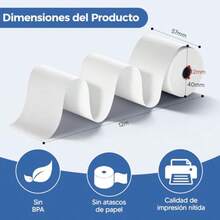 100 Rollos Papel Termico 57x40 mm 12 Metros Largo Impresión Nítida para Impresora de Tickets Punto de  POS Rollos Térmicos Caja Registradora Xprinter Ticket impresora Portátil Supermercado - Blanco - Ver 2