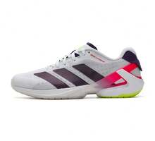 男士新款 Adizero Counterblast 减震运动训练网球鞋 - 白色/紫色/紅色 - 查看 2