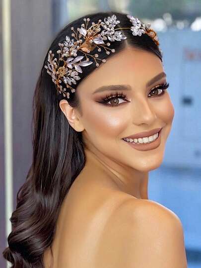 1 chiếc băng đô hợp kim đính đá thời trang, phụ kiện cô dâu sang trọng, phụ kiện trang trí tóc thanh lịch dành cho nữ, phù hợp cho đám cưới, tiệc tùng, dạ hội.