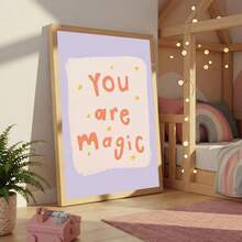 1件帆布壁畫，兒童房裝飾畫框，"You Have Magic" 正面激勵藝術品，附靈感名句，適合兒童房、嬰兒房、新生兒禮物、春夏裝飾、托兒所、幼兒園、男孩房、女孩臥室，可愛有趣的兒童房藝術，明亮時尚的牆面裝飾 - 彩色 - 查看 11
