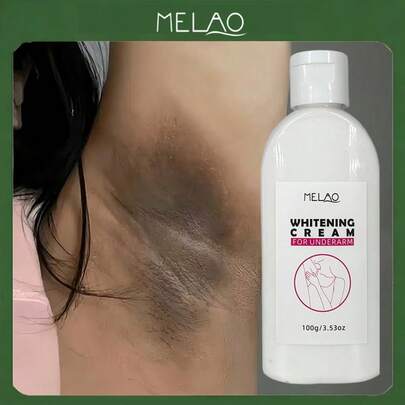  MELAO Underarm Whitening Cream, Fades Underarm Discoloration, Evens Skin Tone, Brightens Complexion, Smooths Skin, Suitable For Underarms And Intimate Areas, Contains Natural Extracts, 100g/3.53oz