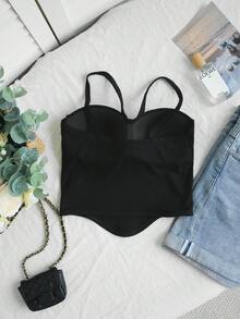 Áo lót nữ kiểu camisole không lưng mới năm 2026, dây mảnh, chống hở hang, màu đen, đồ lót. - màu đen - Xem 8