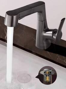 1个浴室水槽排水塞，通用不锈钢弹跳式排水过滤器，按压式水槽排水滤网，毛发收集器，防异味防虫 - 彩色 - 查看 4
