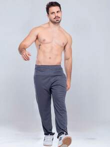 Kit Of 2 Men's Slim Fit Dry Fit Sports Pants For Gym And Workout - 淺灰色 - 查看 10