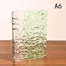 A6 Size Wavy Pattern Transparent Removable Embossed Crystal Bubble Sticker Notebook, Sticker Book, Sticker Album, With Removable Sticker Pages, Transparent Card Holder, Loose-Leaf Binder, Acrylic Material, Can Be Used As Notebook Cover, Manual, Card Holder, Sticker Book, Album And Other Stationery - A - View 13