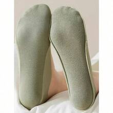 5 Pairs Women's Socks Breathable Summer Thin No Show Ice Silk Sock Silicone Non-Slip Bottom Absorb Sweat Boat Sock - 彩色 - 查看 4
