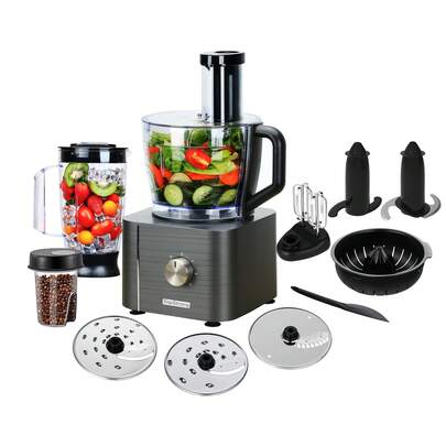  Robot da cucina multifunzione 11 in 1 TopStrong da 1100 W, include tritatutto, gancio per impastare, mixer, spremiagrumi e macinacaffè, ciotola da 3,2 l e mixer da 1,5 l [Classe di efficienza energetica A+++]