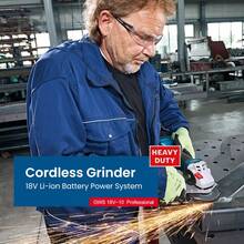 bosch GWS 18V borstlös 4,9" professionell vinkelslip, max 9000 varv/min, verktygslöst skydd, mjukstartsfunktion, skydd mot oavsiktlig start, elektronisk broms (batteri och skiva ingår ej) - Multifärgad - Visa 7