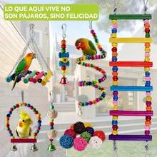 Jaula de Pájaros Grande Móvil con Almacenaje y Techo con Juguetes | Ideal para Aves de Tamaño Grande y Medio - L - Ver 4