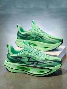 Men's Lightweight Breathable Running Shoes, Featuring Carbon Fiber Insole Technology - Gradient Color Design, Shock-Absorbing Sole, Suitable For Outdoor Activities, Leisure And Hiking In All Seasons - Low-Top Lace-Up Athletic Shoes, Hiking Shoes With Gradient Color Design And Cushioning Support Structure - Green - View 9